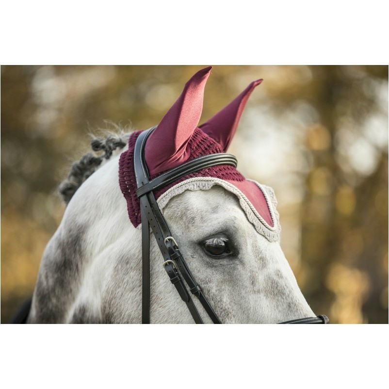 Fliegenhaube ELEGANCE bordeaux/champagner