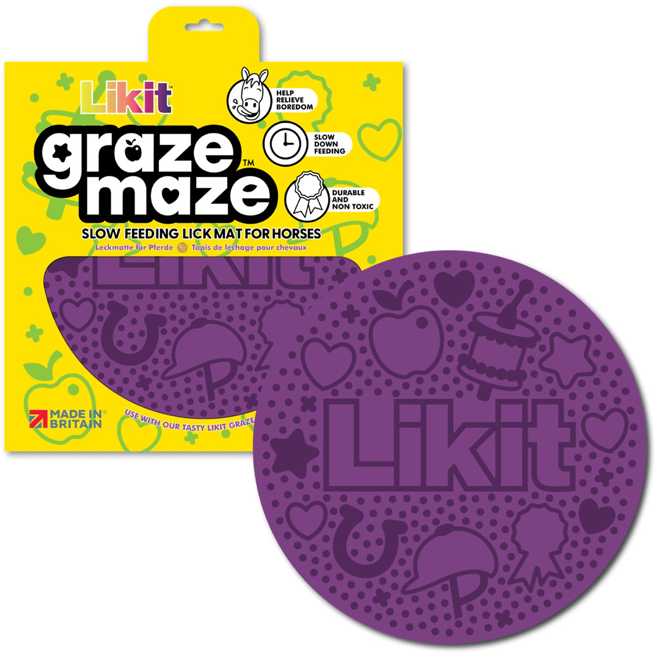 Leckmatte für Pferde GRAZE MAZE violett