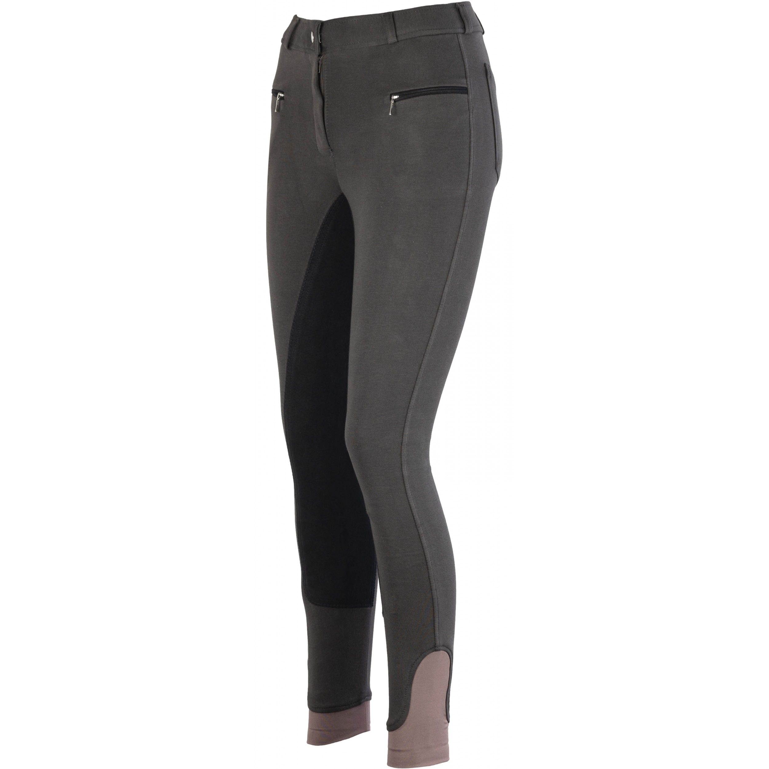 Damen Reithose Vollbesatz Flex BASICLINE dunkelgrau/schwarz