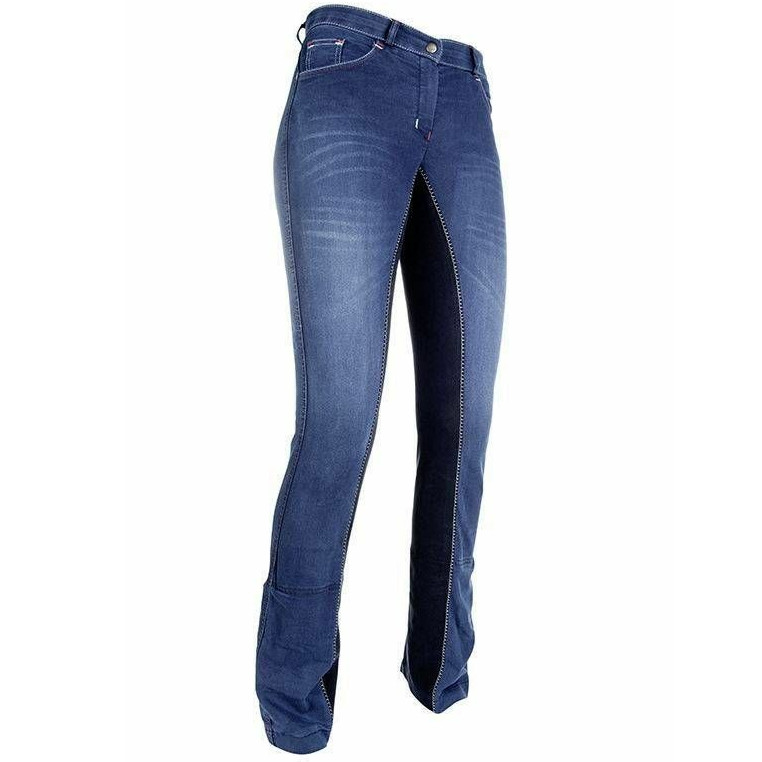 Damen Jodhpur Reithose Vollbesatz SUMMER DENIM jeansblau/dunkelblau