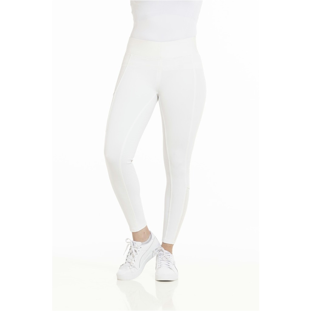 Sommer Damen Reitleggings Silikon Vollbesatz BRIGITTE Mesh weiß