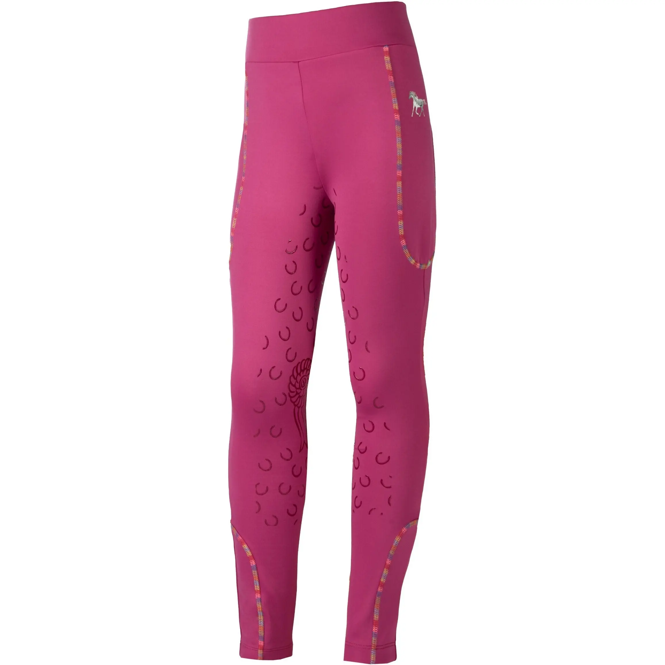 Kinder Reitleggings Silikon Vollbesatz POLLY magenta