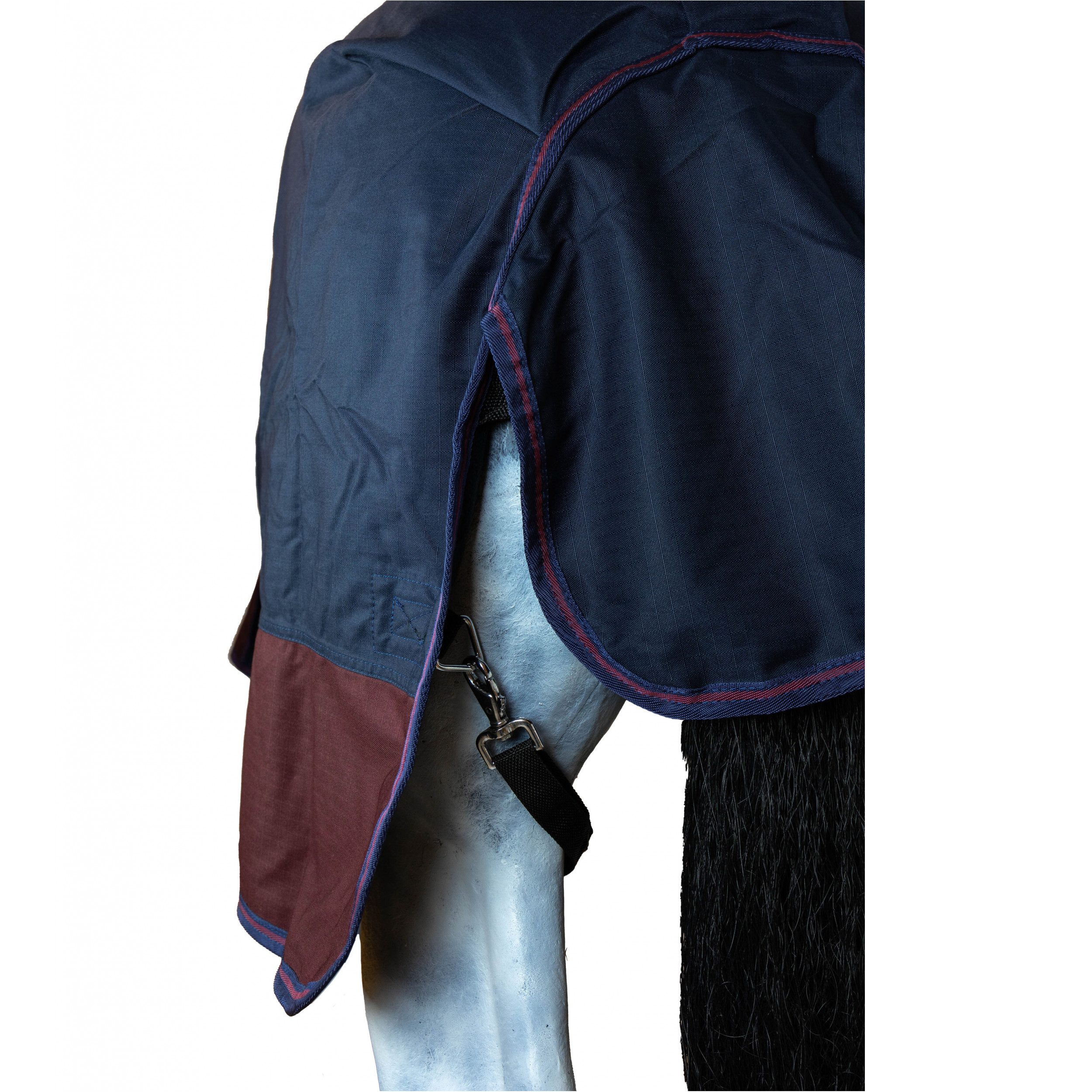 Weidedecke High Neck Polarfleece 600D BASICLINE marine/kastanie