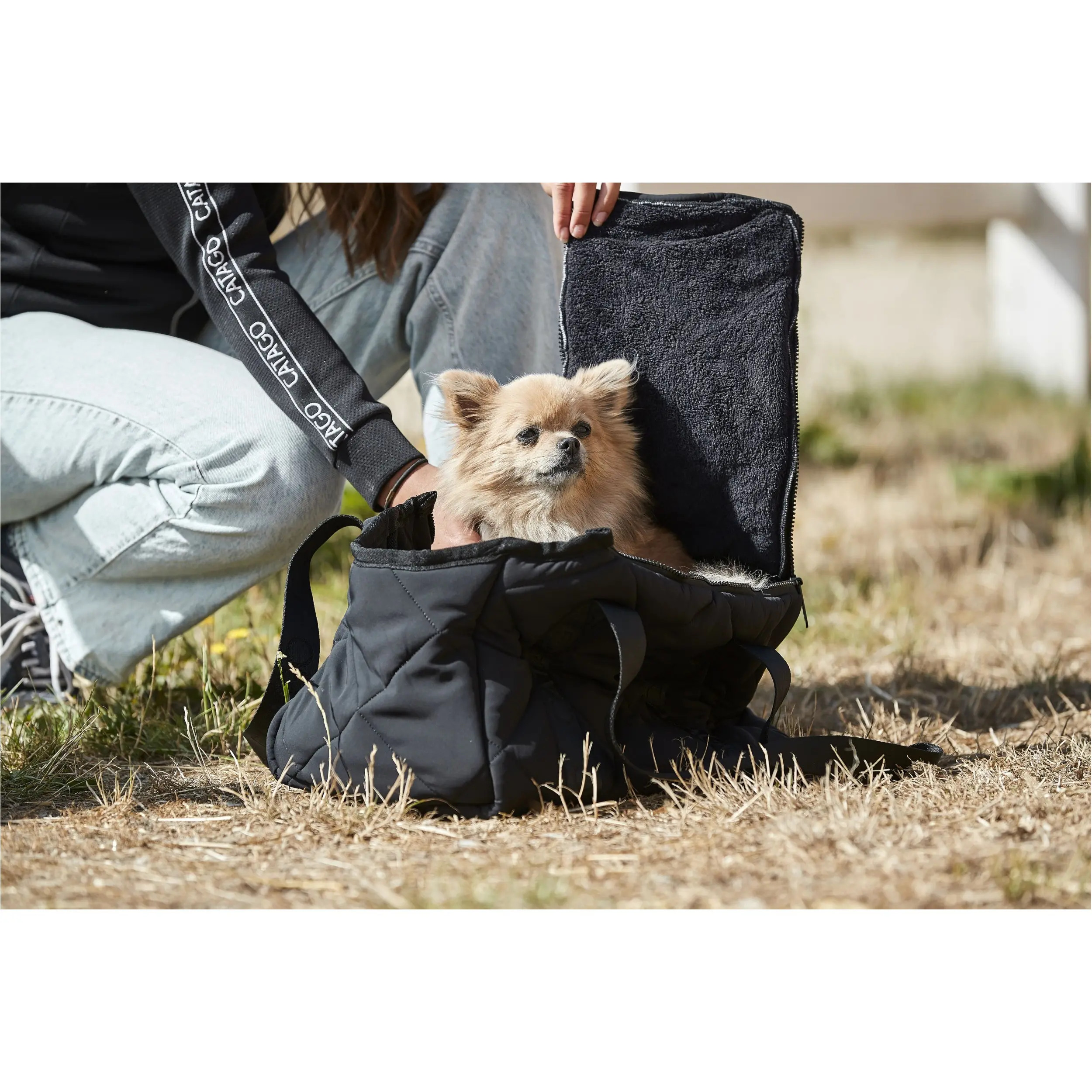 Hundetragetasche gesteppt schwarz