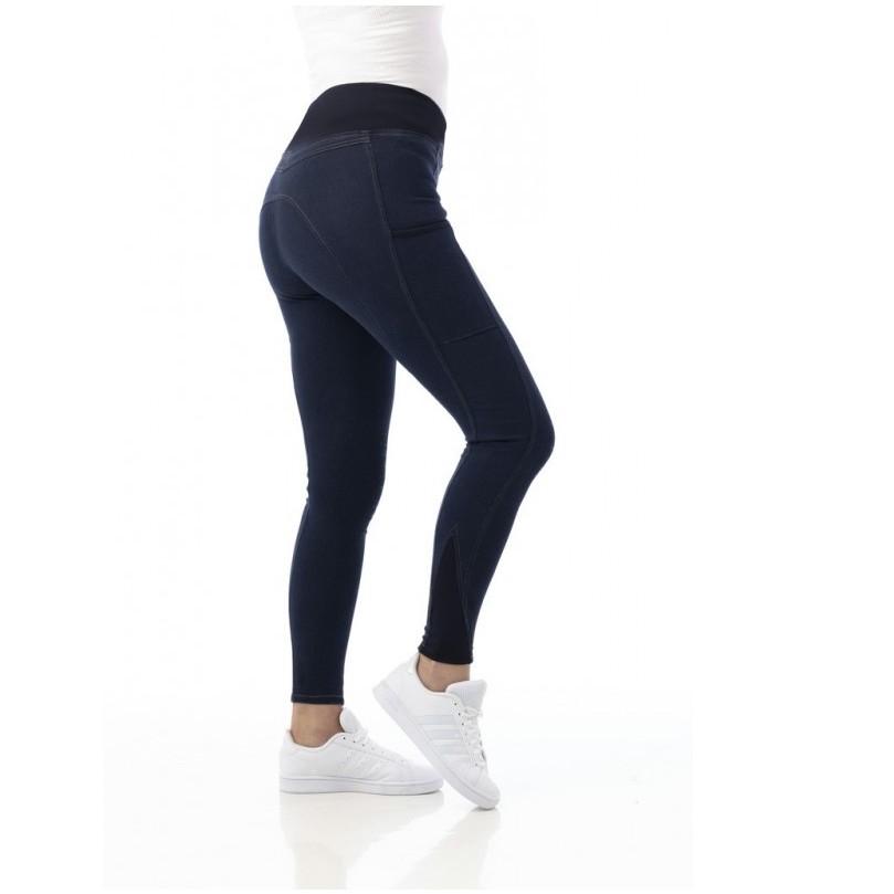 Damen Reitleggings Silikon Kniebesatz LOLA marineblau