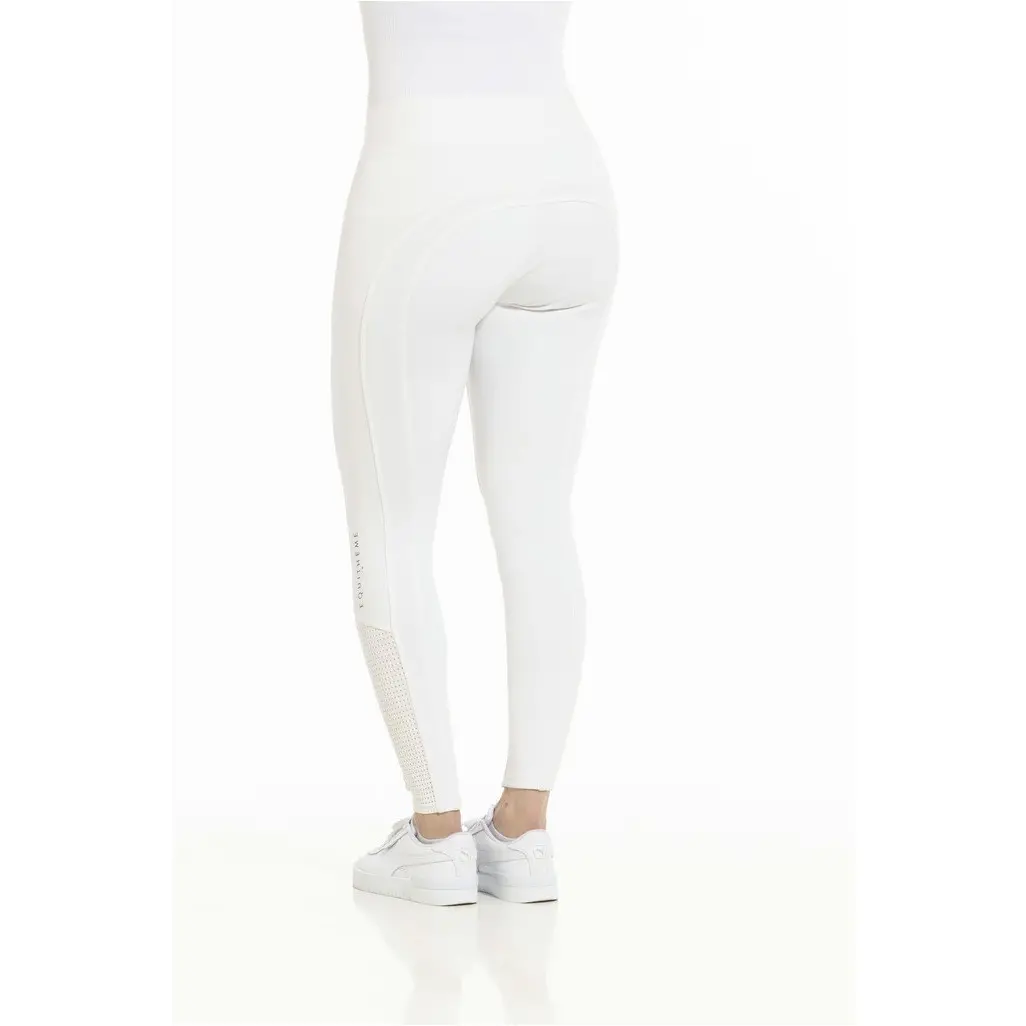 Sommer Damen Reitleggings Silikon Vollbesatz BRIGITTE Mesh weiß