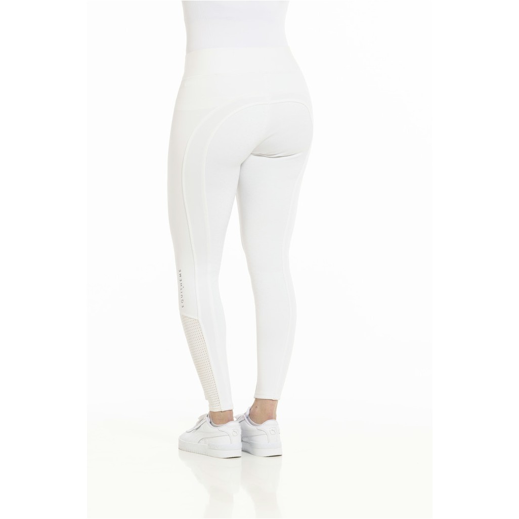 Sommer Damen Reitleggings Silikon Vollbesatz BRIGITTE Mesh weiß