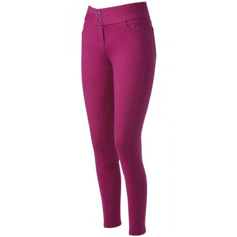 Kinder Reithose Kniebesatz PULL-ON fuchsia