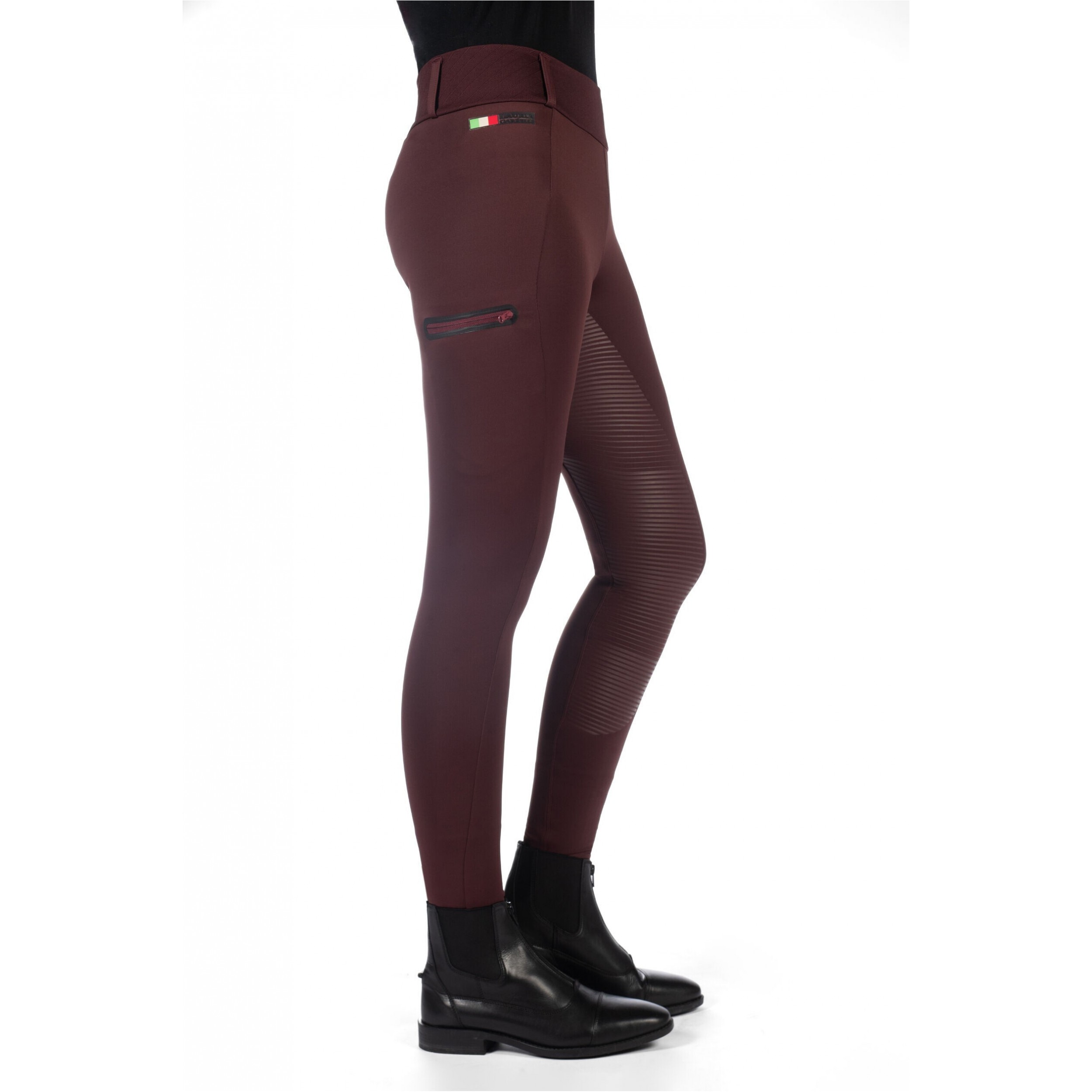 Winter Damen Reitleggings Silikon Vollbesatz LIVIGNO bordeaux