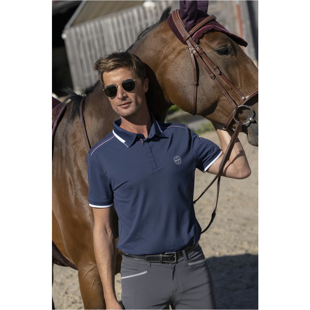 Herren Poloshirt LÉO marineblau