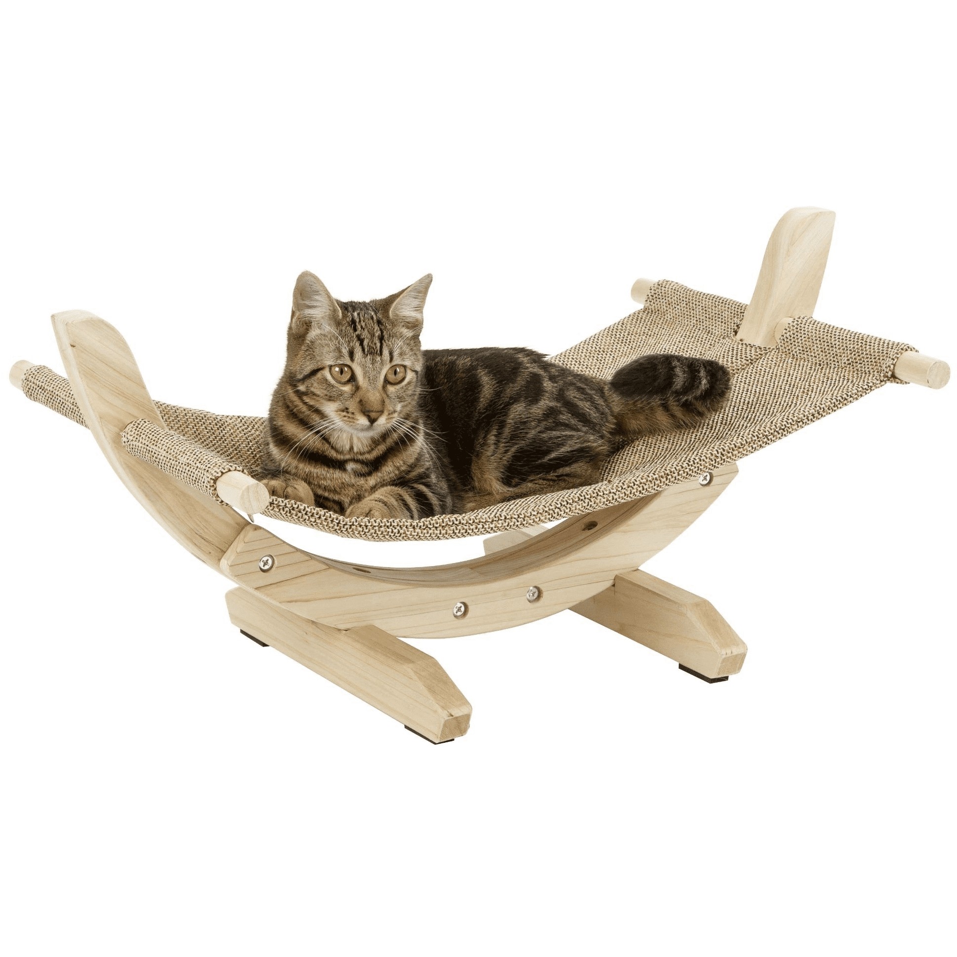 Hängematte mit Holzgestell für Katzen SIESTA 2.0 braun 61x37x29cm 