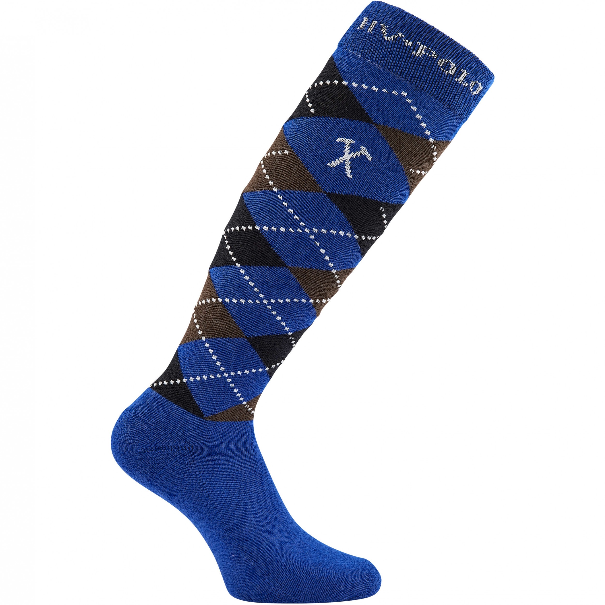 Damen Reitsocken HVPArgyle blau/weiß