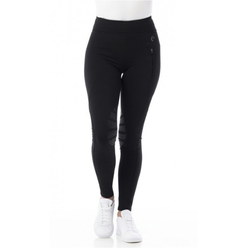 Winter Damen Reitleggings Silikon Kniebesatz DOLOMYT schwarz