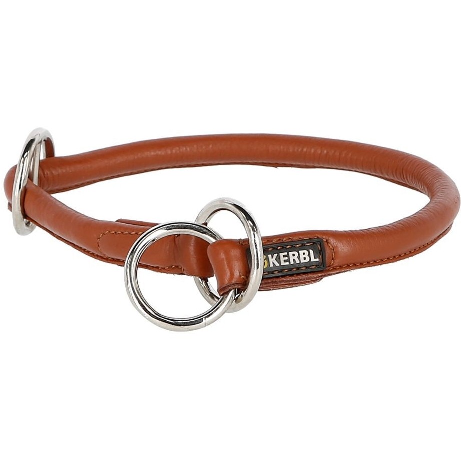 Hundehalsband ROMA Rundleder cognac