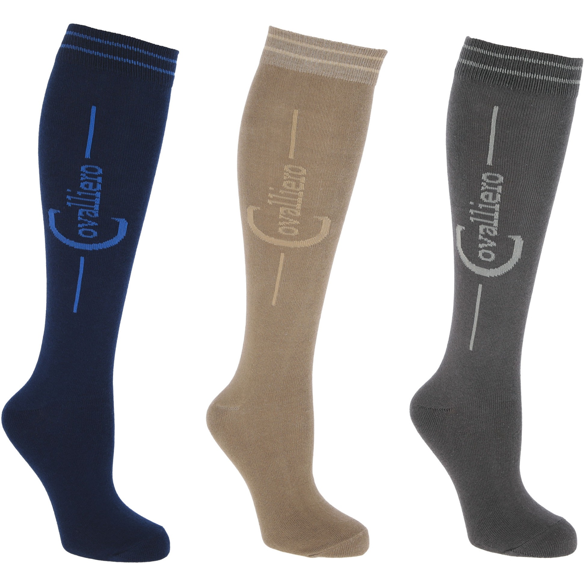 Reitsocken (3er Set) FLEX navy/stone/wood