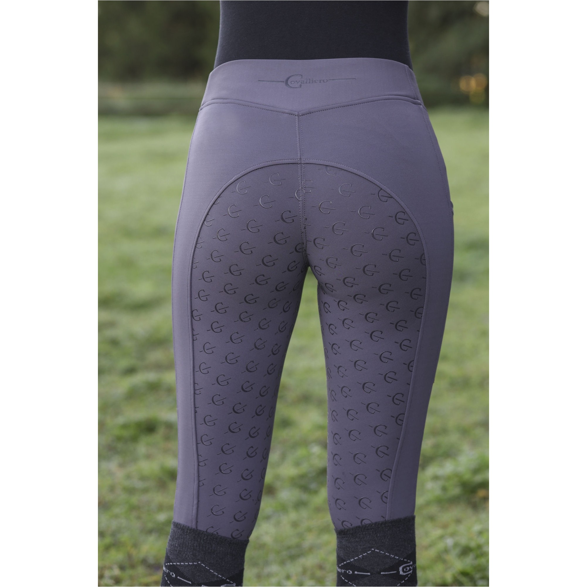 Kinder Reitleggings Silikon Vollbesatz CLASSIC STAR graphite