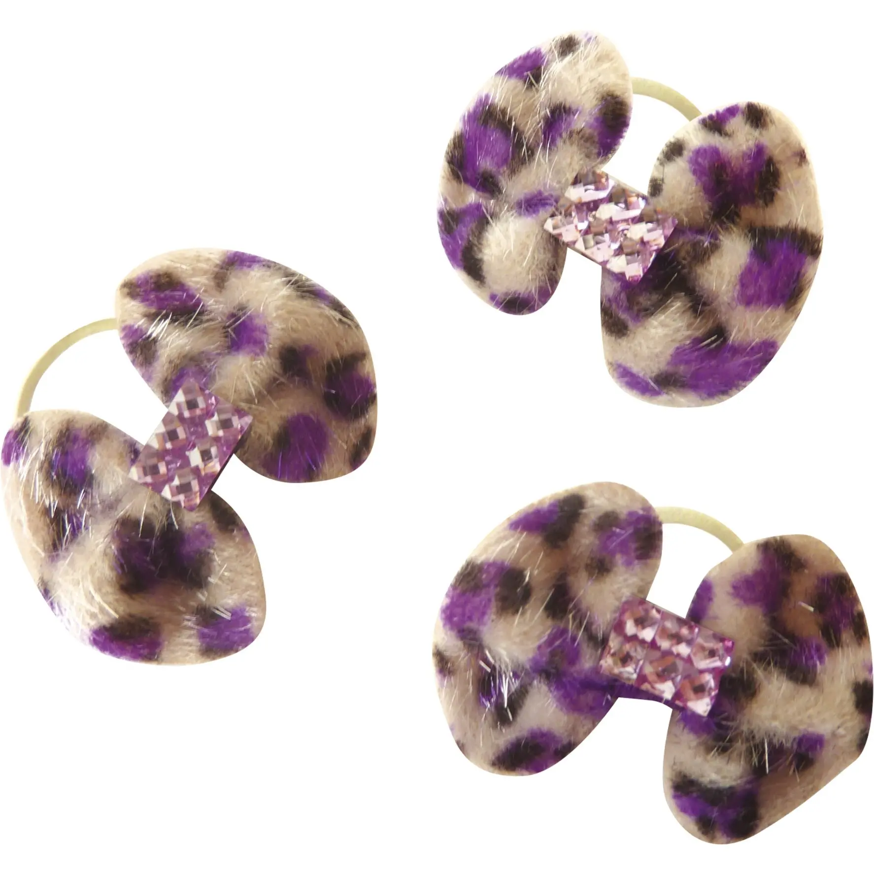 Mähnenschleifen LEOPARD beige/violett