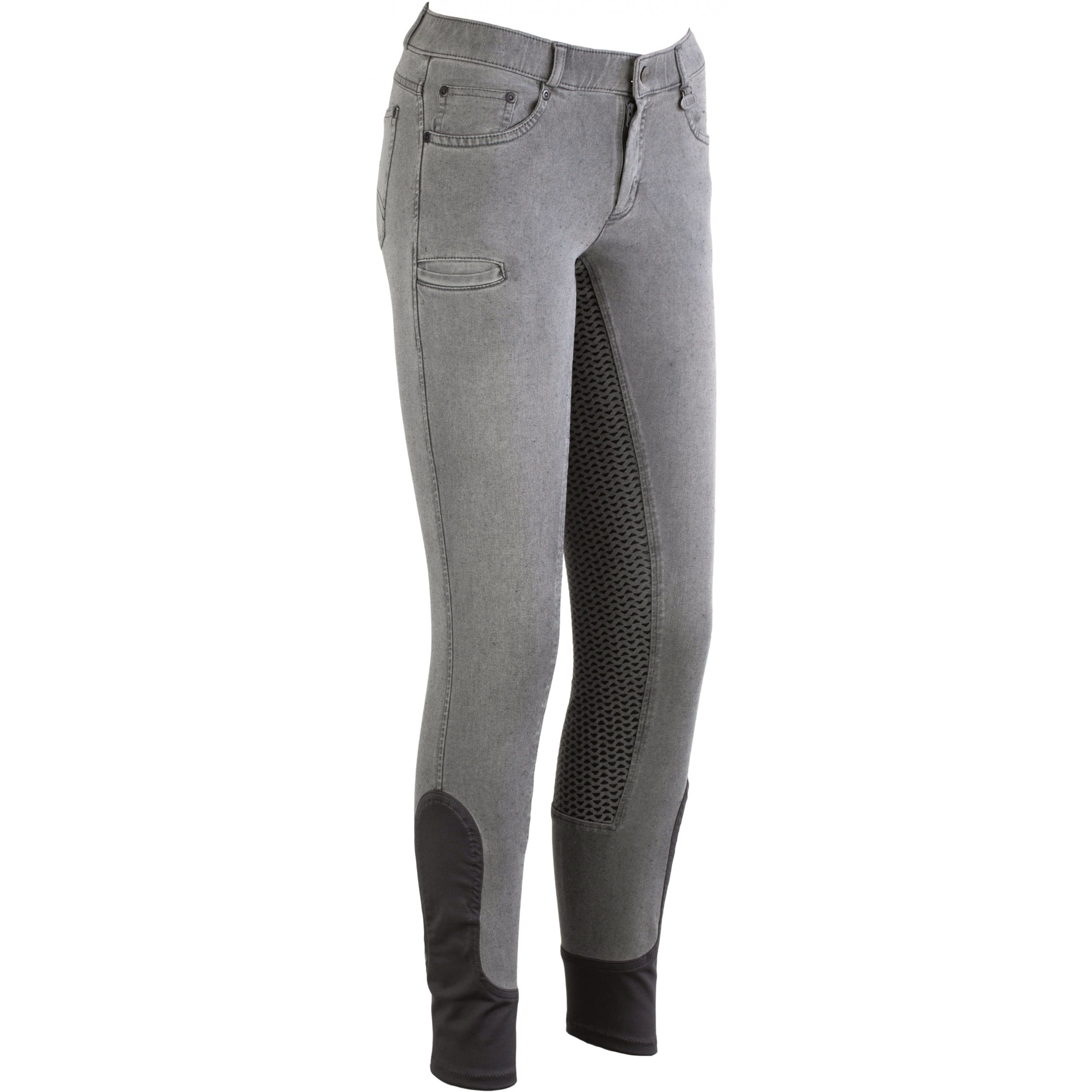 Damen Reithose Silikon Vollbesatz DORA Jeans hellgrau