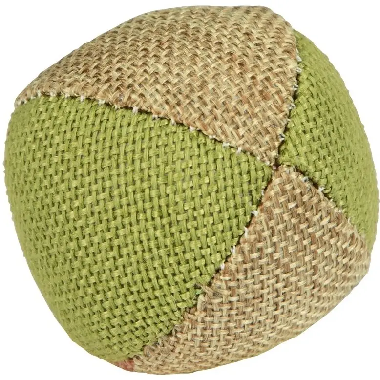 Ball Nature aus Leinen grün/beige 4,5cm