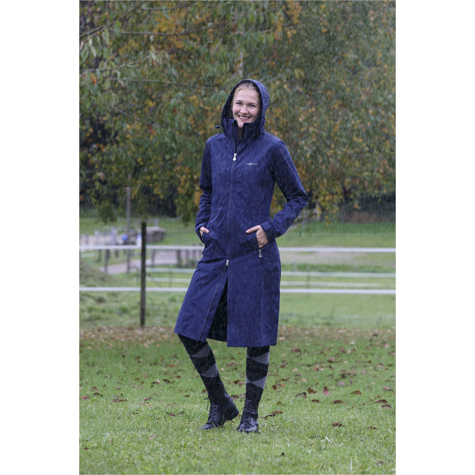 Damen Regenmantel navy