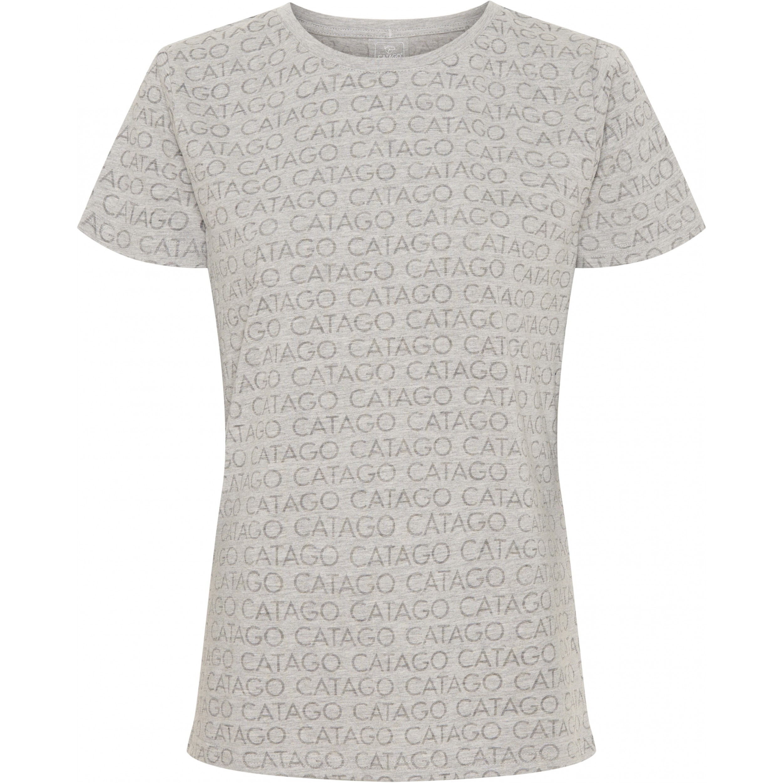 Damen T-Shirt TIMO Logo grau melange