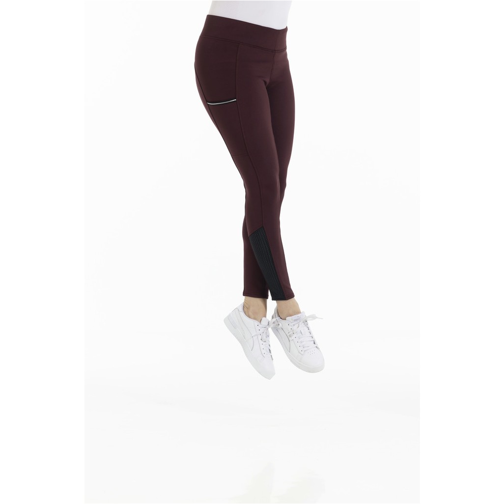 Sommer Damen Reitleggings Silikon Vollbesatz BRIGITTE Mesh bordeauxrot