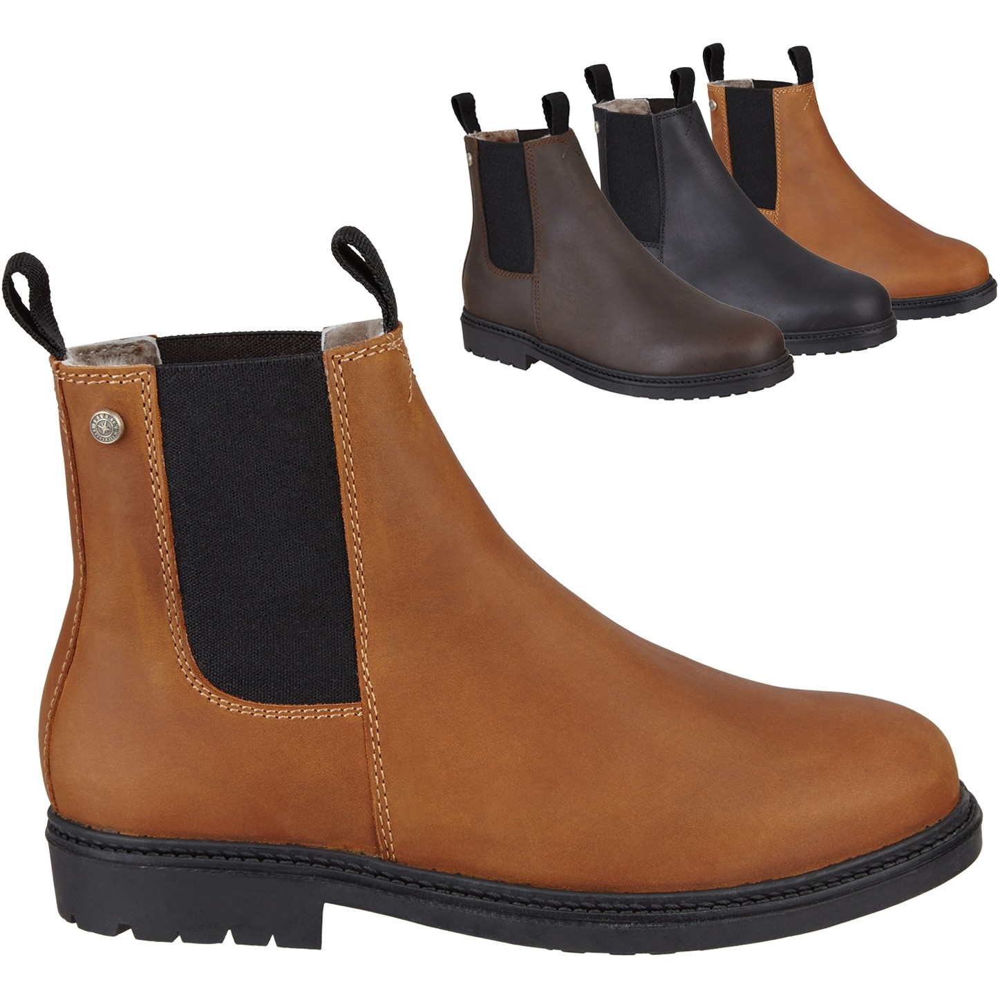 Winter Reitstiefeletten NEW WORK Echtleder cognac