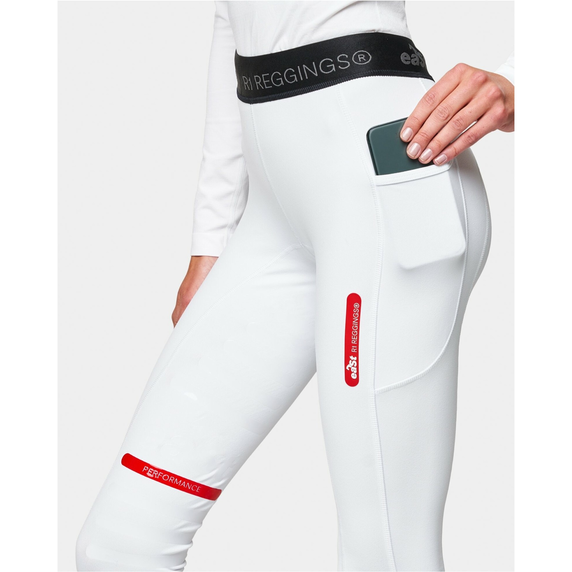 Damen Reitleggings Silikon Halbbesatz REGGINGS R1 weiß