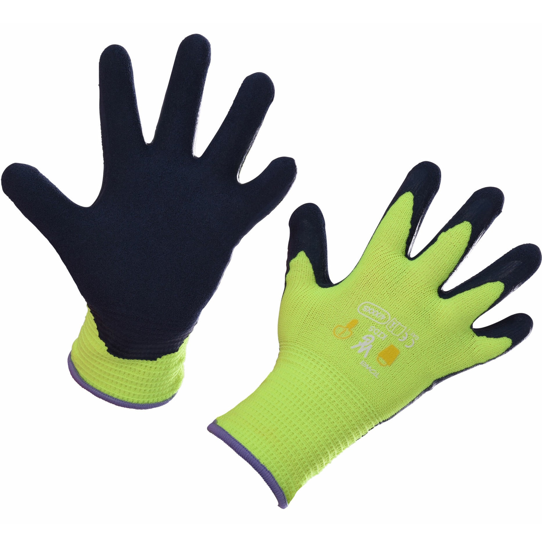 Kinder Handschuhe latexbeschichtet lemongelb