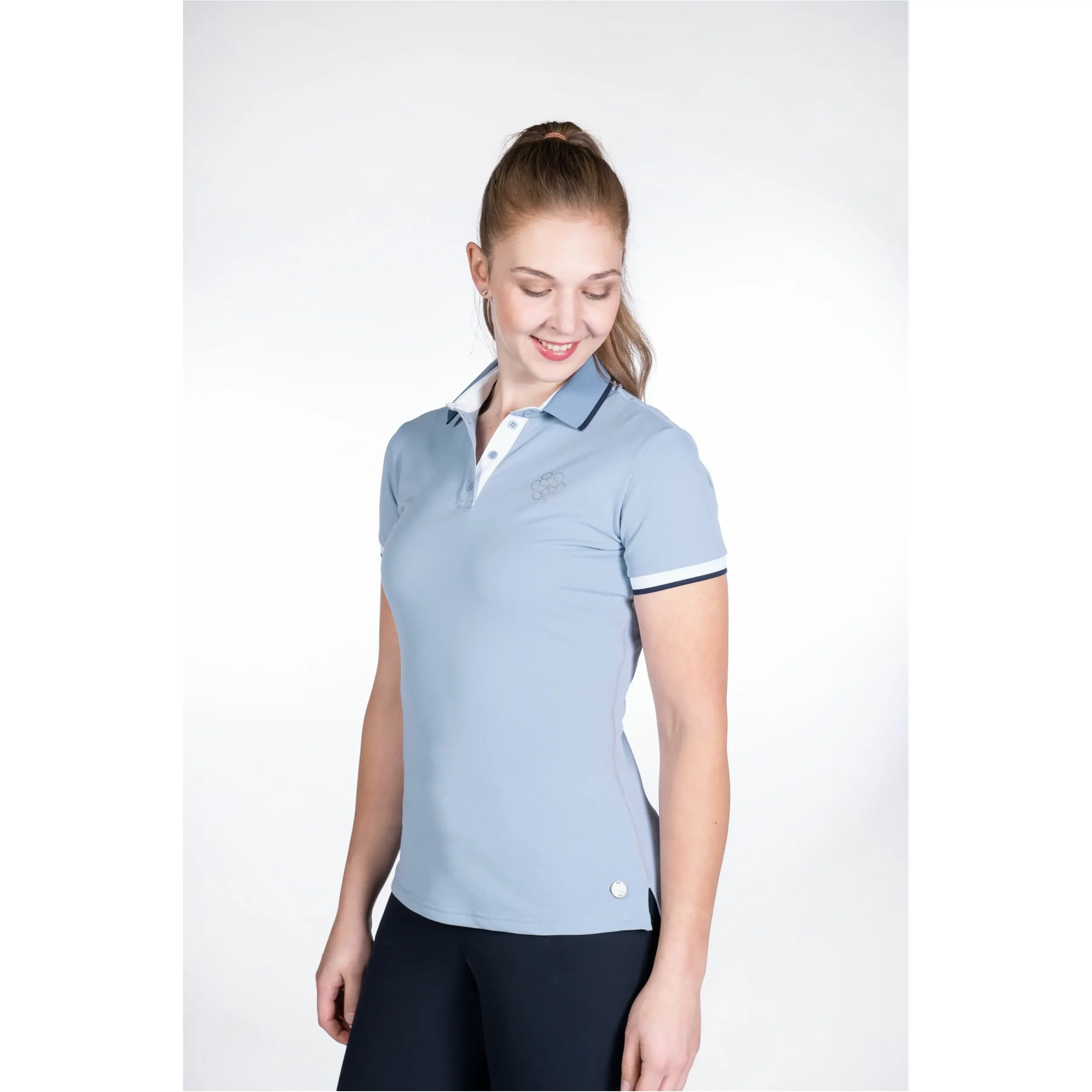 Damen Poloshirt BLOOMSBURY rauchblau