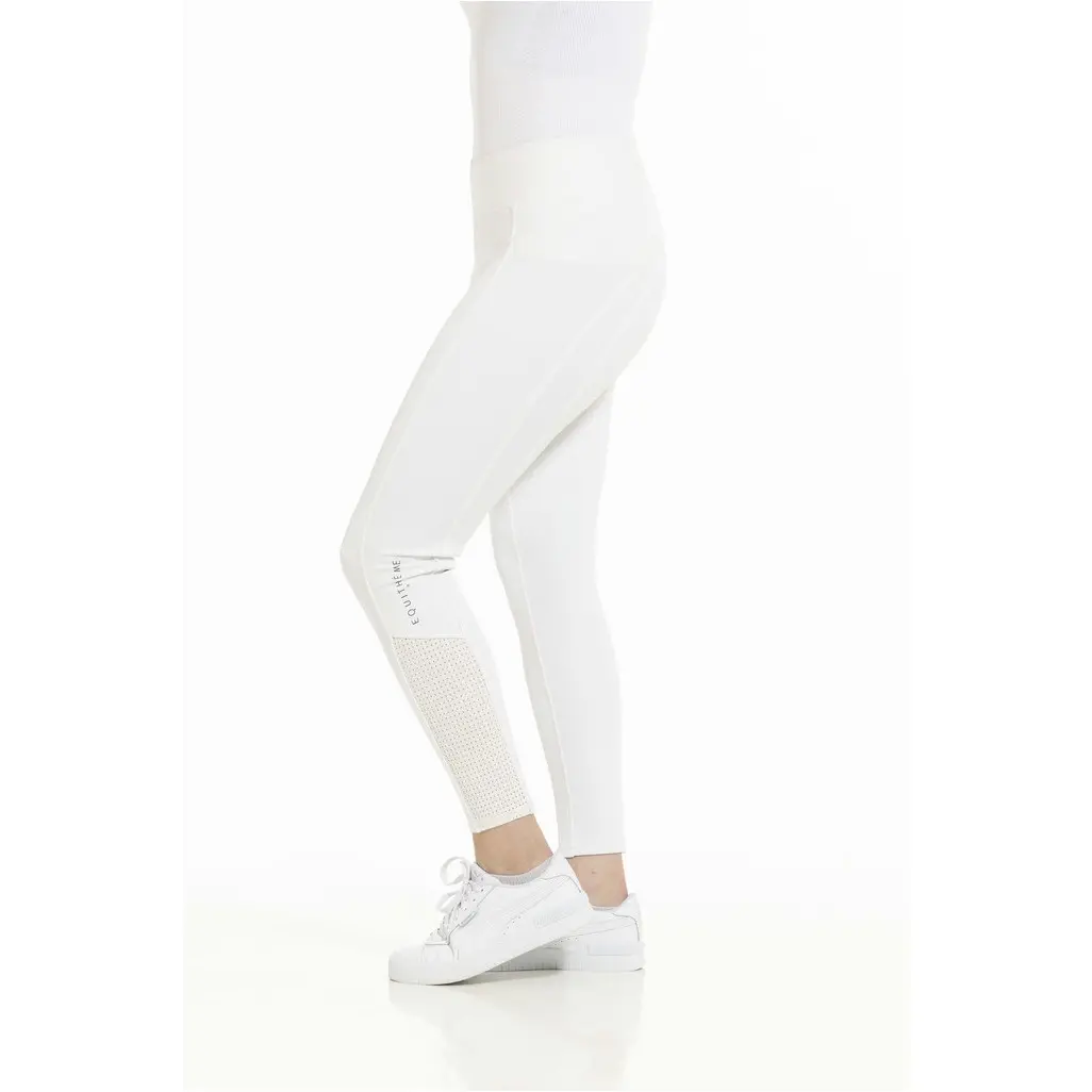 Sommer Damen Reitleggings Silikon Vollbesatz BRIGITTE Mesh weiß