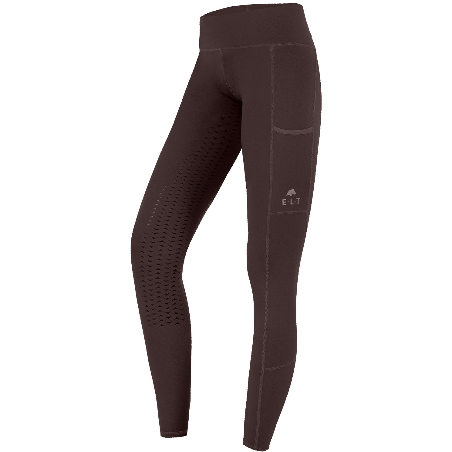 Winter Damen Reitleggings Silikon Vollbesatz ELLA kastanienbraun