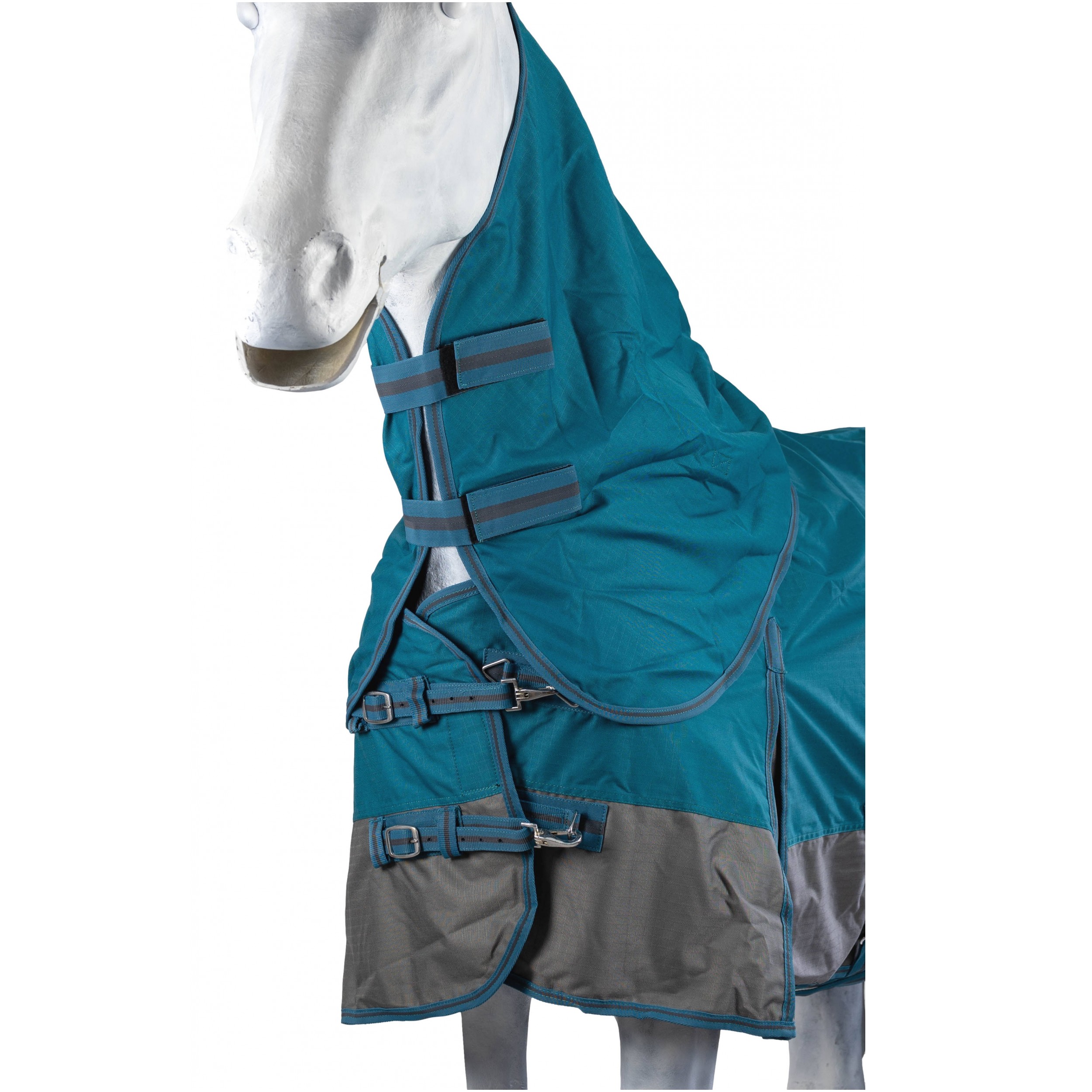 Weidedecke Full Neck Polarfleece 600D BASICLINE petrol/graphit - Posten