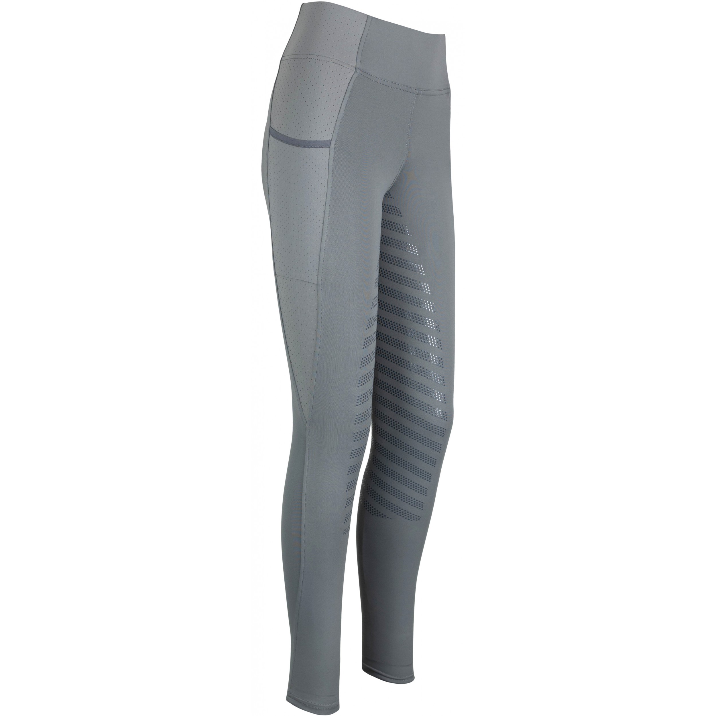 Sommer Kinder Reitleggings Silikon Vollbesatz LEA light graphite