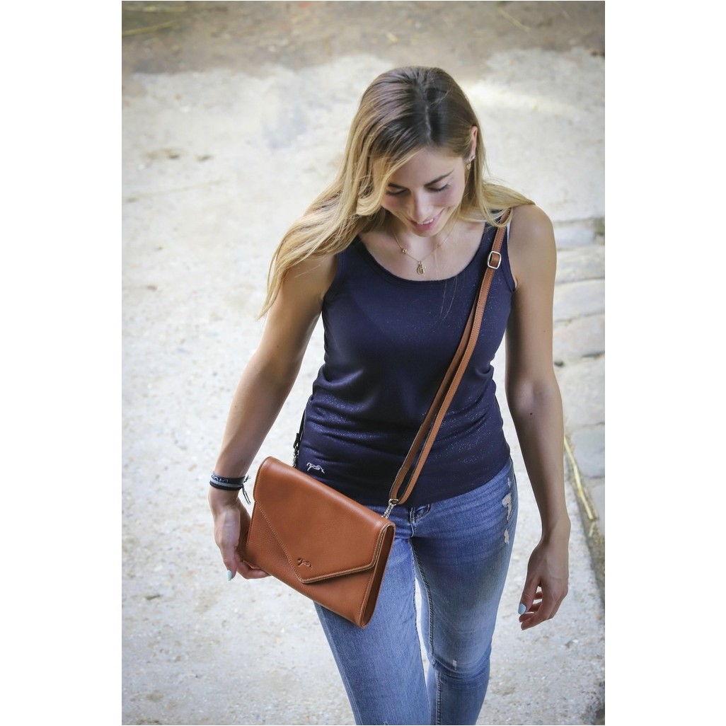 Umschlagtasche LAURE cognac 25x21cm