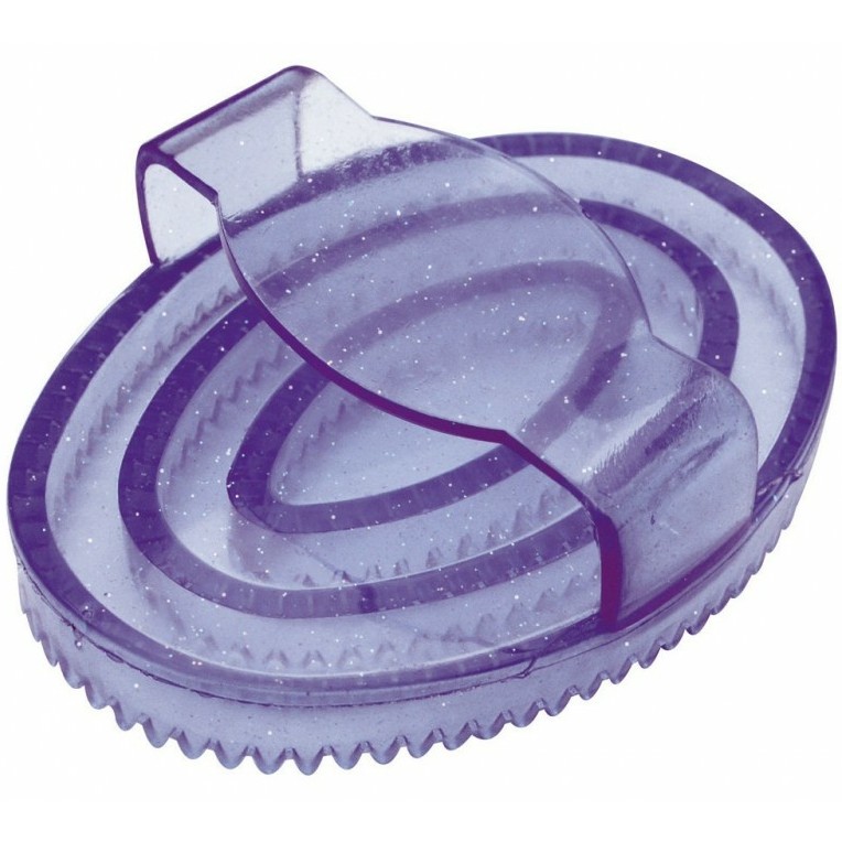 Kinder Gummistriegel oval mit Glitter violett