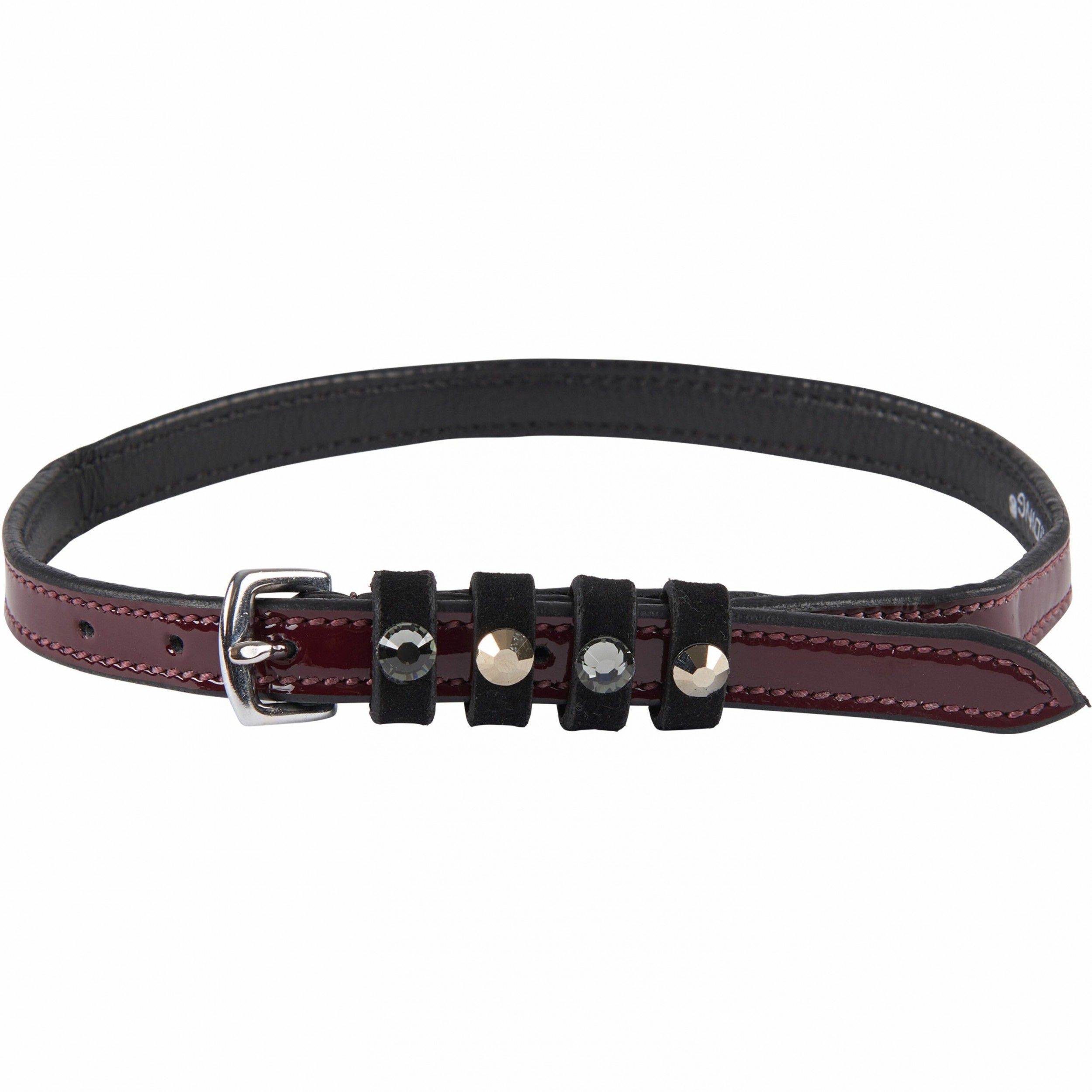 Damen Sporenriemen mit Strass IRHPardouz Leder bordeaux lack