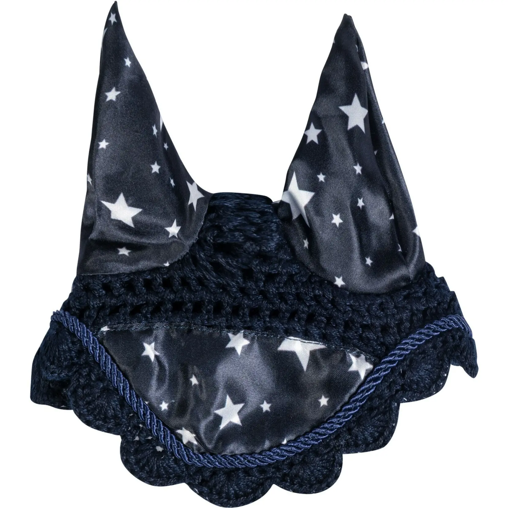 Fliegenhaube HOBBY HORSING PRINT navy mit Sternenmuster