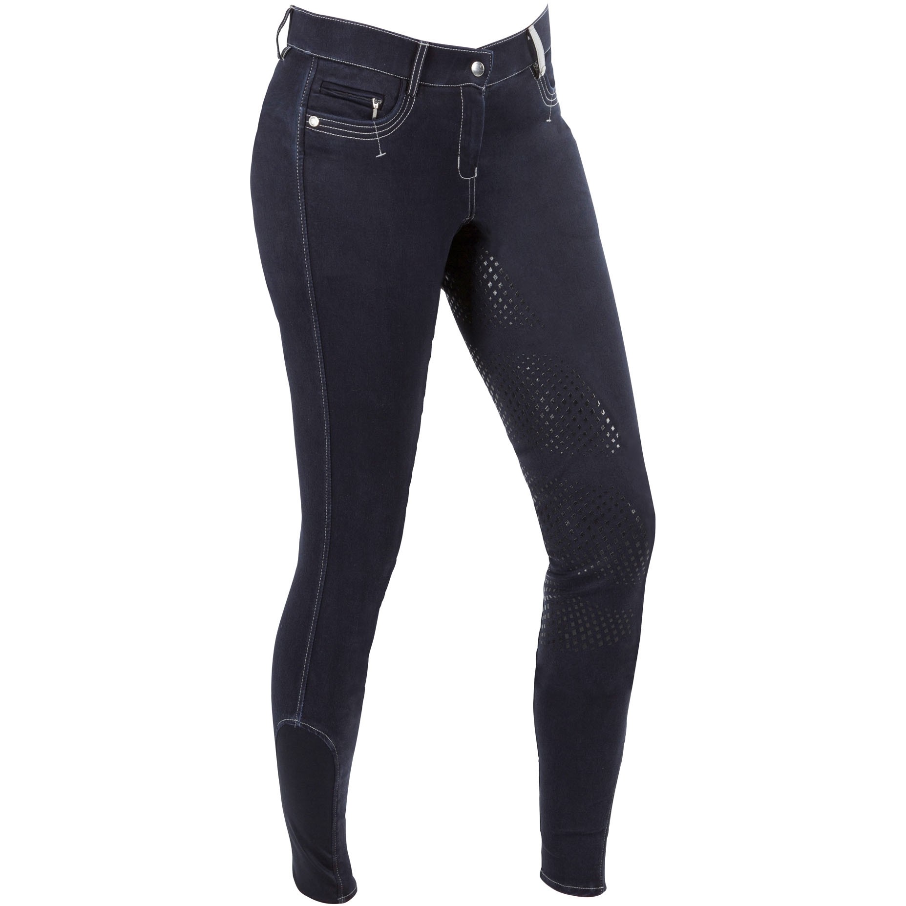 Damen Reithose Silikon Vollbesatz BASIC PLUS blau