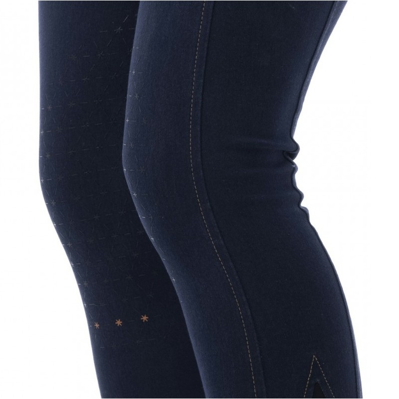 Damen Reitleggings Silikon Kniebesatz LOLA marineblau