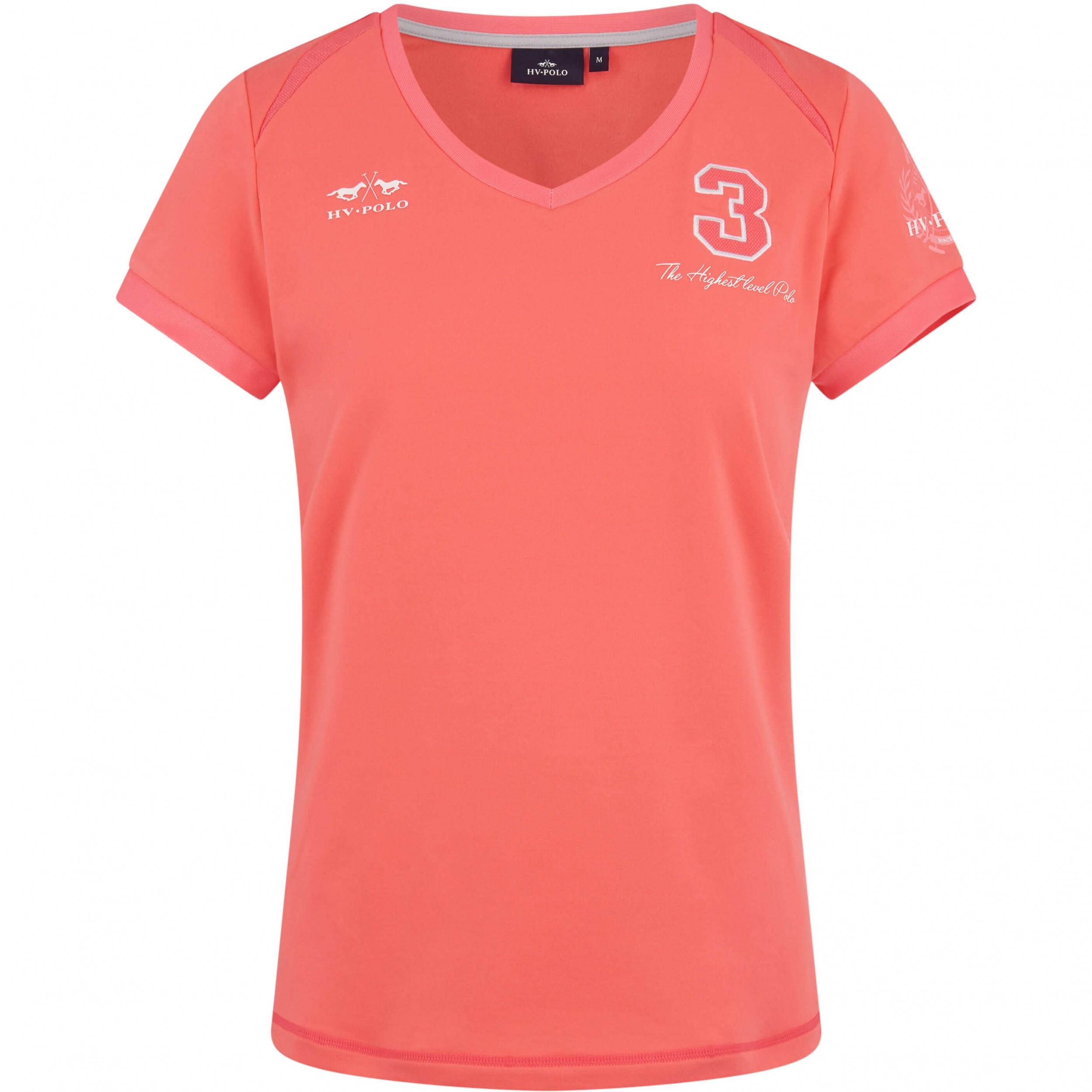 Damen T-Shirt HVPFavouritas Tech bright coral