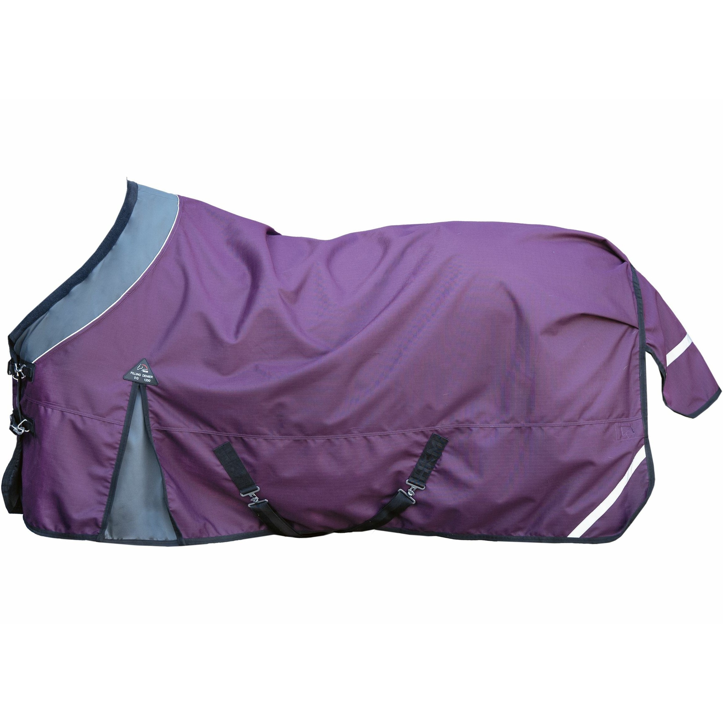 Weidedecke 1200D mit Polarfleece LIBERTY weinrot/grau