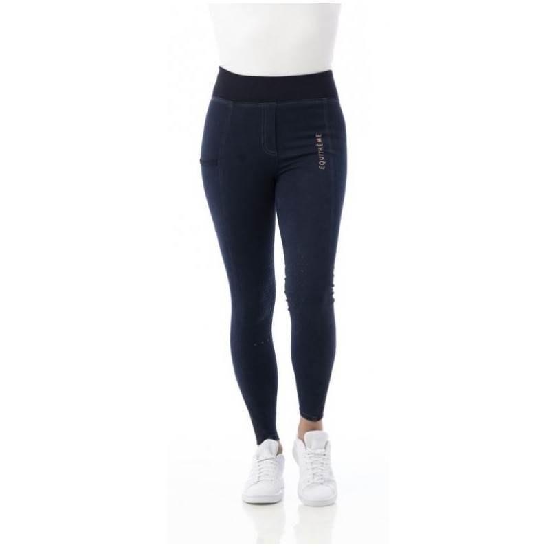 Damen Reitleggings Silikon Kniebesatz LOLA marineblau