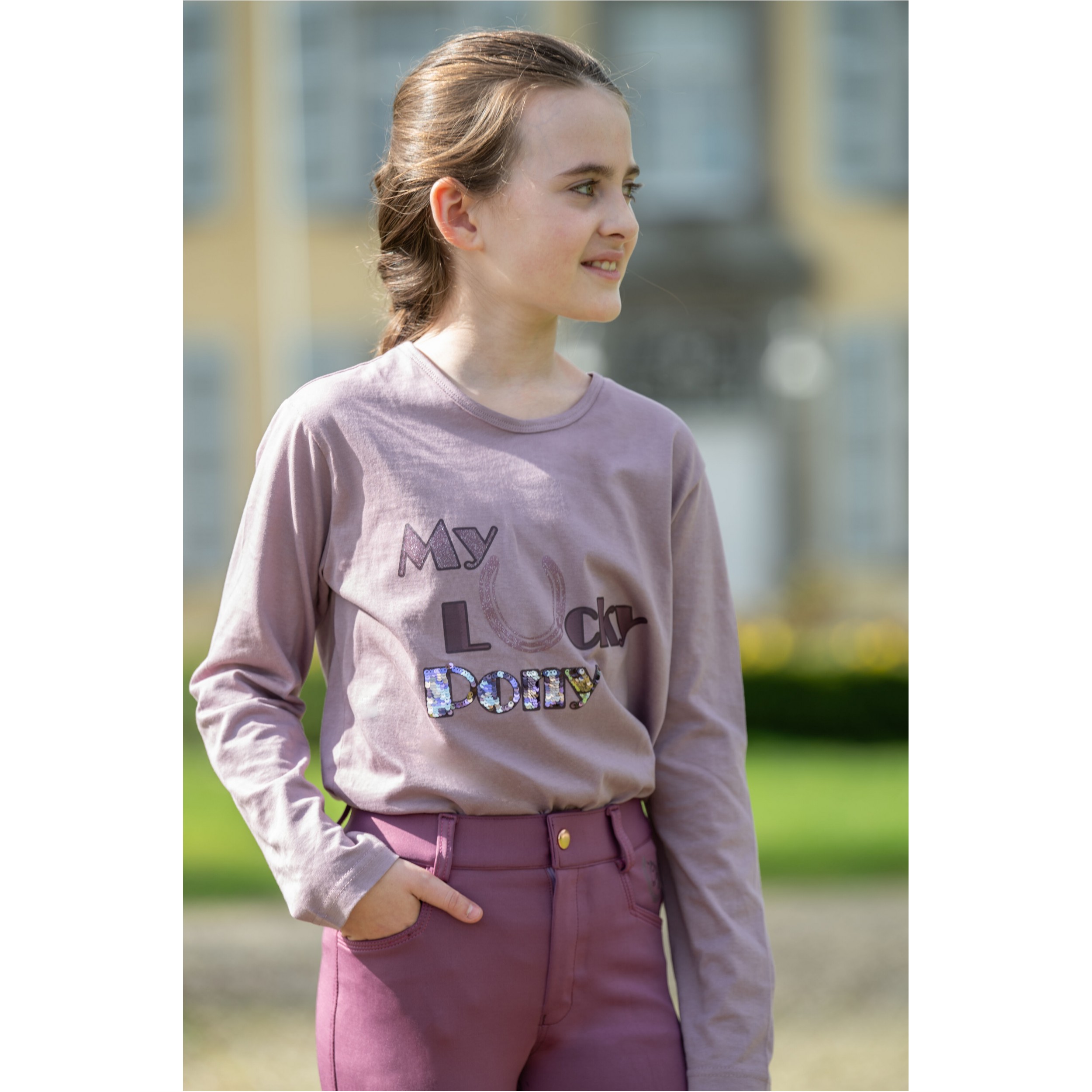 Kinder Langarmshirt ALVA PRINT mauve