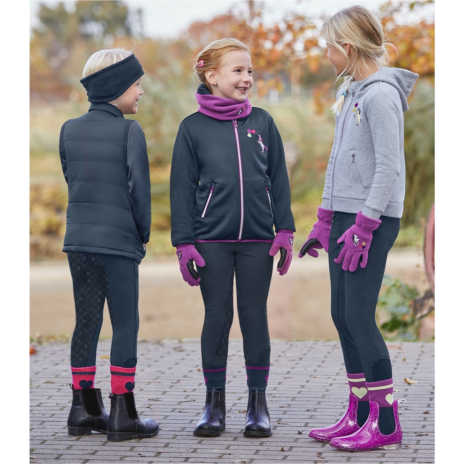 Winter Kinder Reithose Silikon Vollbesatz FUN SPORT schwarz