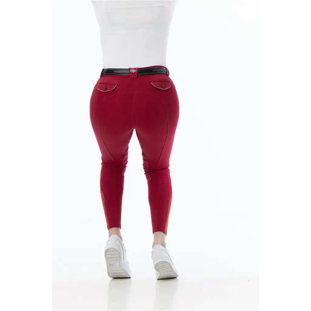 Damen Reithose Kniebesatz ALEXANDRIE rot