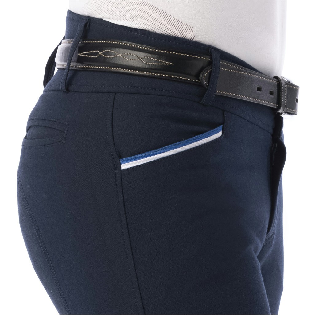 Herren Reithose Silikon Kniebesatz LARS marineblau