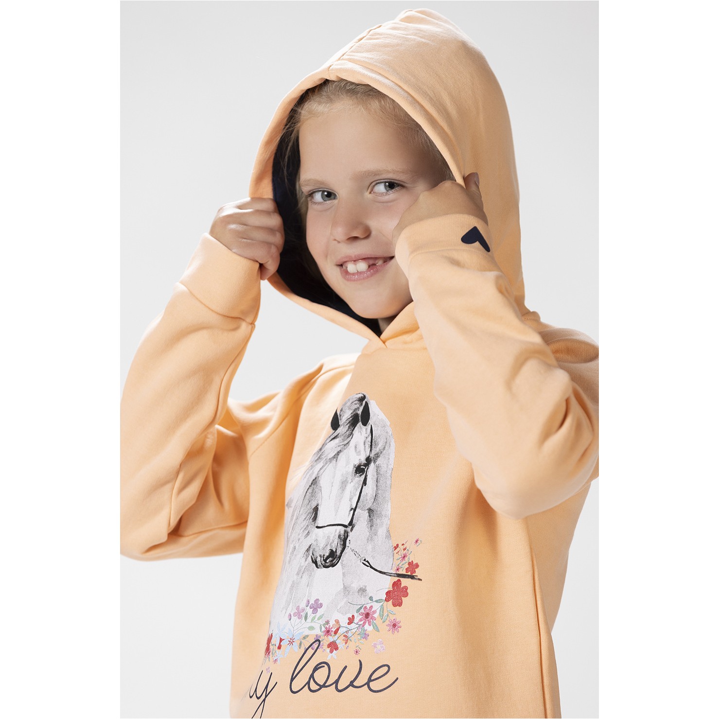 Kinder Hoody HORSE SPIRIT apricot