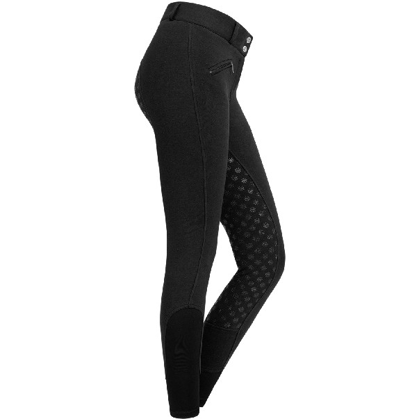 Winter Damen Reithose Silikon Vollbesatz FUN SPORT Hochbund schwarz