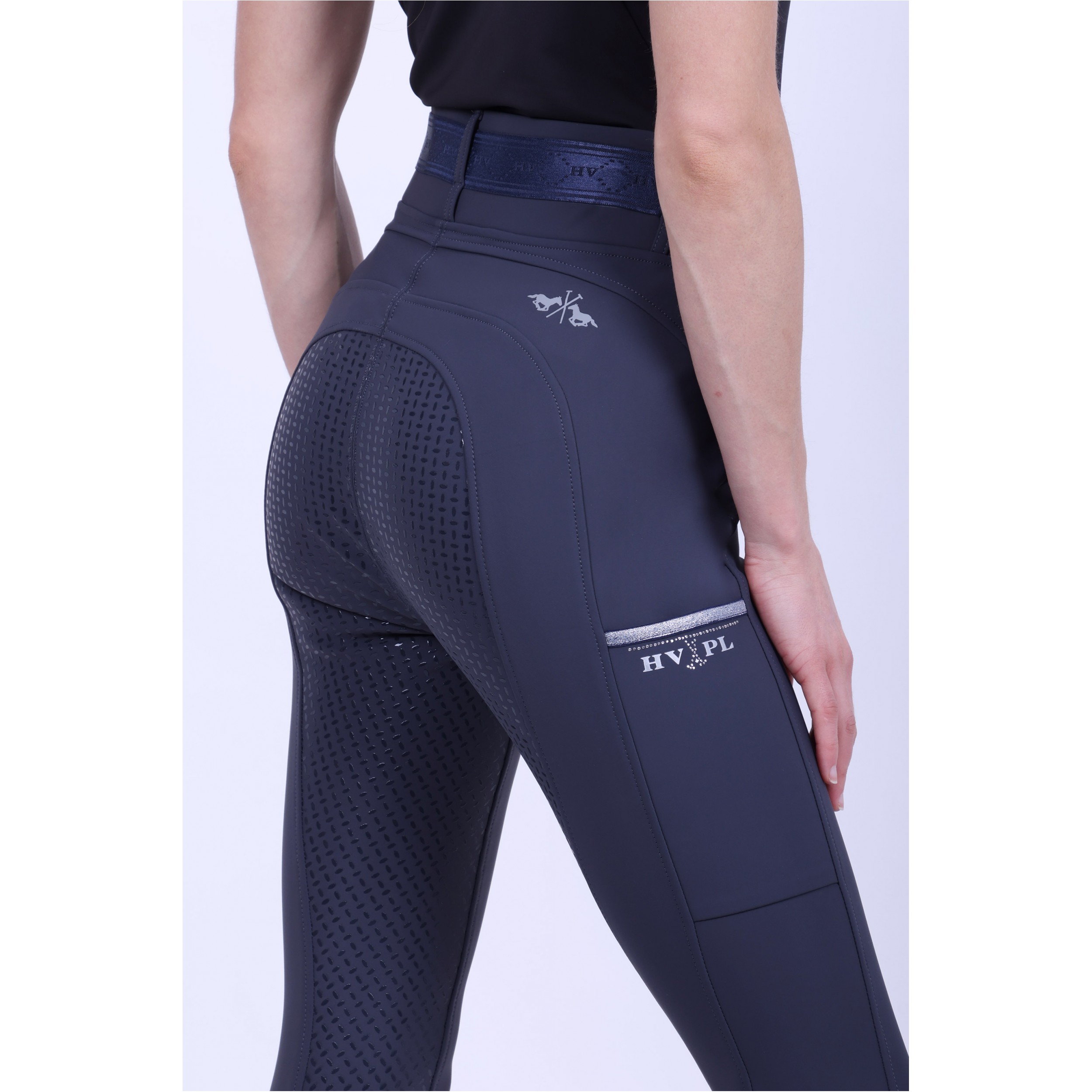 Damen Reitleggings Silikon Vollbesatz HVPClarissa navy